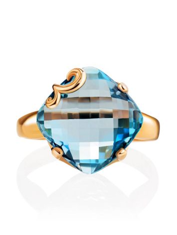 Fabulous Golden Ring With Bold Topaz, Ring Size: 8.5 / 18.5, image , picture 5