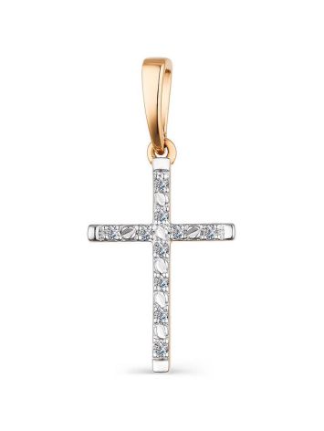 Golden Cross Pendant With Diamonds, image 