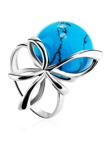 Яркое кольцо из серебра с бирюзой «Черри», Ring Size: 6.5 / 17, image 