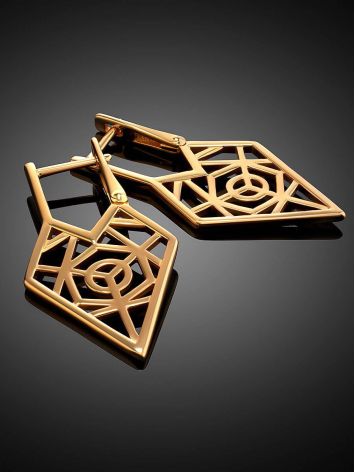 Geometric Gold Plated Silver Earrings, image , picture 2