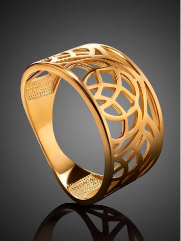 Laced Gold Plated Silver Band Ring, Ring Size: 7 / 17.5, image , picture 2