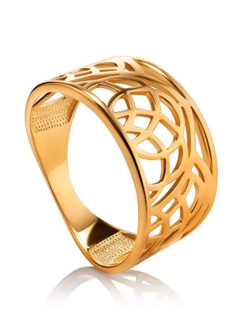 Laced Gold Plated Silver Band Ring, Ring Size: 7 / 17.5, image 
