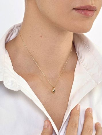 Solid 18ct Gold on Sterling Silver Teardrop Pendant Necklace The Liquid, image , picture 5