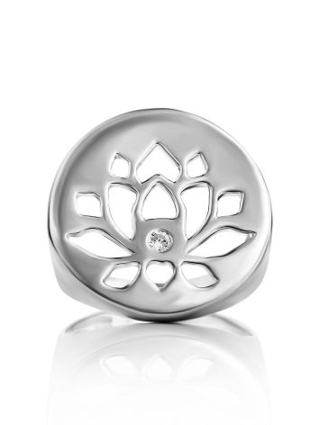 Silver Signet Ring With Crystal The Enigma, Ring Size: 6.5 / 17, image , picture 3
