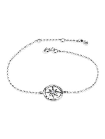 Stylish Chain Bracelet With Crystal The Enigma, Length: 17, image 