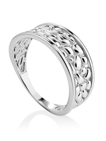 Silver Pebbled Band Ring The Sacral, Ring Size: 8 / 18, image 