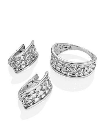 Silver Pebbled Earrings The Sacral, image , picture 3