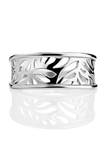 Silver Floral Band Ring The Sacral, Ring Size: 6.5 / 17, image , picture 3