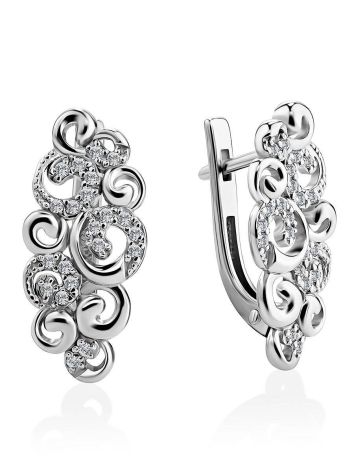 Charming Silver Crystal Earrings, image 