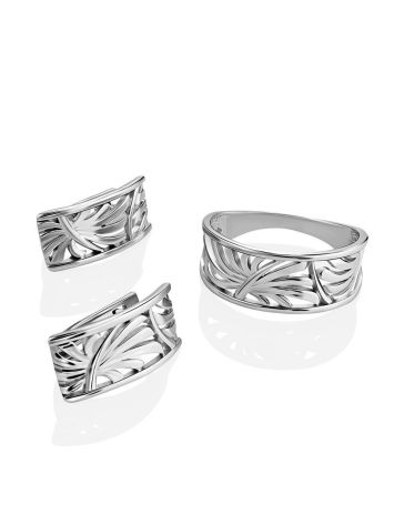 Silver Leaf Cut Out Ring The Sacral, Ring Size: 6.5 / 17, image , picture 3