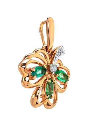 Amazing Golden Pendant With Emeralds And Diamonds The Legend, image , picture 3