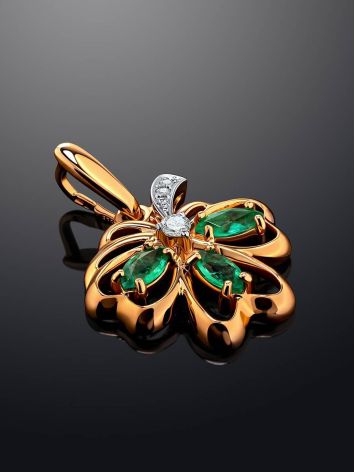 Amazing Golden Pendant With Emeralds And Diamonds The Legend, image , picture 2
