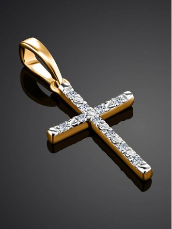 Golden Cross Pendant With Diamonds, image , picture 2
