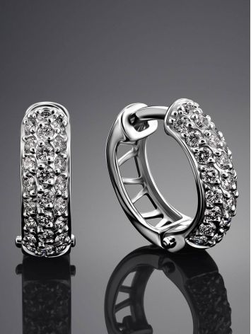 White Gold Diamond Earrings, image , picture 2