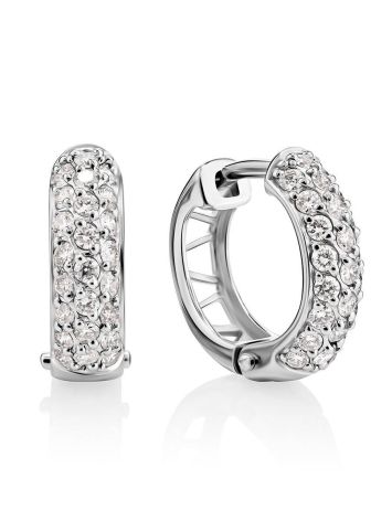 White Gold Diamond Earrings, image 