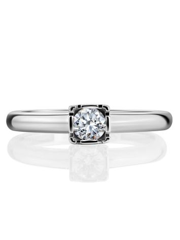 Solitaire Diamond Ring In White Gold, Ring Size: 7 / 17.5, image , picture 3
