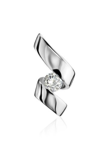 Stylish White Gold Diamond Pendant, image 