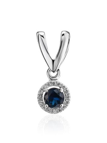 Classy Golden Pendant With Sapphire And Diamonds, image 