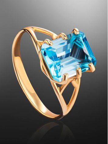Golden Ring With Bold Topaz, Ring Size: 7 / 17.5, image , picture 2