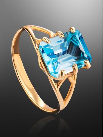 Golden Ring With Bold Topaz, Ring Size: 6.5 / 17, image , picture 2