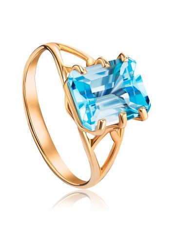 Golden Ring With Bold Topaz, Ring Size: 6.5 / 17, image 
