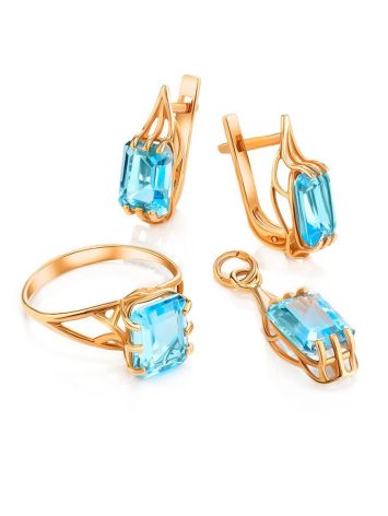 Golden Ring With Bold Topaz, Ring Size: 6.5 / 17, image , picture 4