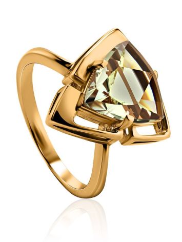 Geometric Citrine Ring In Gold, Ring Size: 7 / 17.5, image 