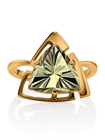Geometric Citrine Ring In Gold, Ring Size: 7 / 17.5, image , picture 3