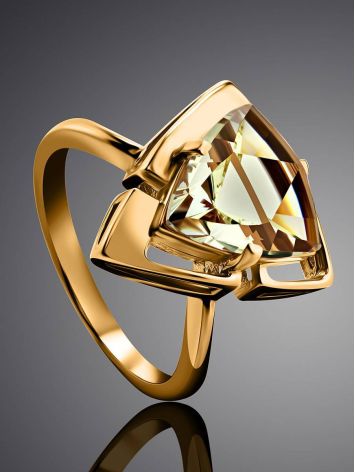 Geometric Citrine Ring In Gold, Ring Size: 7 / 17.5, image , picture 2