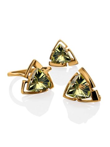 Geometric Citrine Ring In Gold, Ring Size: 7 / 17.5, image , picture 4