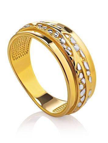 Lustrous Gold Plated Silver Band Ring, Ring Size: 6.5 / 17, image 