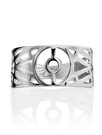 Bold Geometric Silver Band Ring The Sacral, Ring Size: 6.5 / 17, image , picture 3