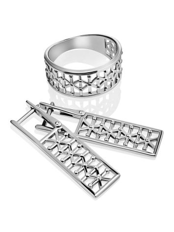 Stylish Geometric Silver Earrings The Sacral, image , picture 3