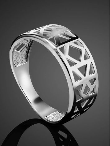 Laced Silver Band Ring The Sacral, Ring Size: 6.5 / 17, image , picture 2
