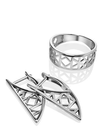 Laced Silver Band Ring The Sacral, Ring Size: 6.5 / 17, image , picture 4