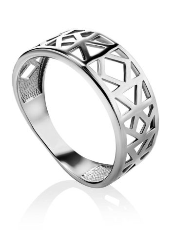 Laced Silver Band Ring The Sacral, Ring Size: 6.5 / 17, image 