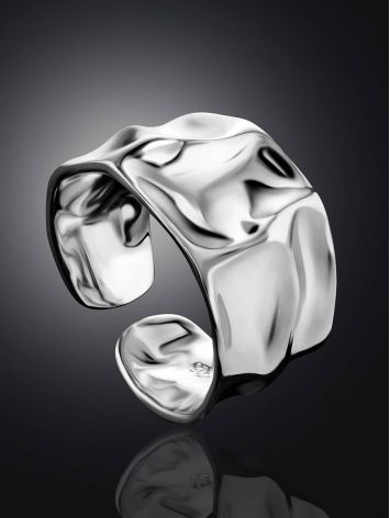 Luxurious Statement Sterling Silver Ring The Liquid, Ring Size: Adjustable, image , picture 2
