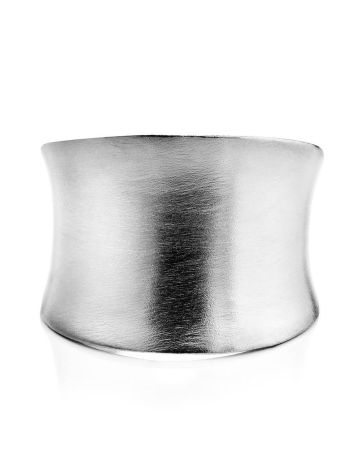 Stylishly Modern Silver Ring With Brushed Finish The Liquid, Ring Size: Adjustable, image , picture 3