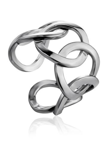 Elegantly Sculpted Sterling Silver Ring The ICONIC, Ring Size: Adjustable, image 