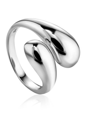 Stylish Modern Silver Ring The Ifamore, Ring Size: Adjustable, image 