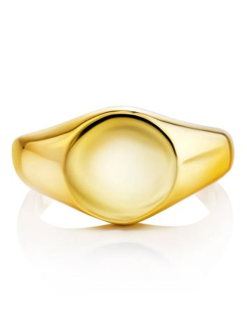 Gold Plated Silver Signet Ring The ICONIC, Ring Size: Adjustable, image , picture 3