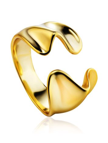 Designed Gold-Plated Silver Ring The Liquid, Ring Size: Adjustable, image 
