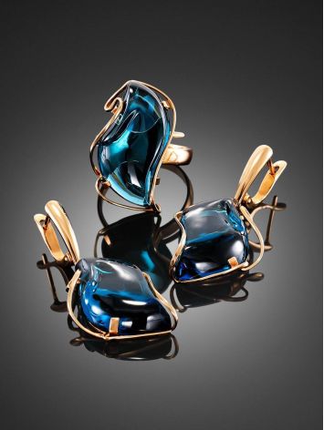 Bold Topaz Cocktail Ring In Gold The Serenade, Ring Size: Adjustable, image , picture 4