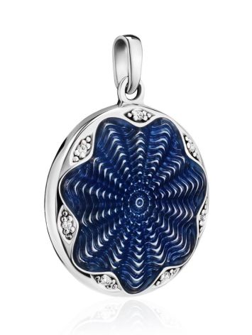 Round Silver Enamel Pendant With Crystals The Heritage, image , picture 3