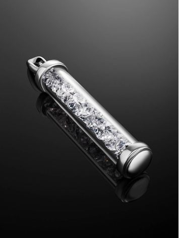 Silver Bar Pendant With Crystals The Ice, image , picture 2