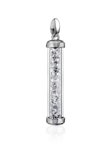 Silver Bar Pendant With Crystals The Ice, image , picture 3