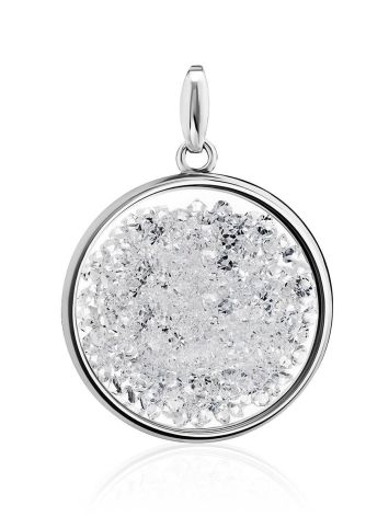 Round Silver Crystal Pendant The Ice, image 