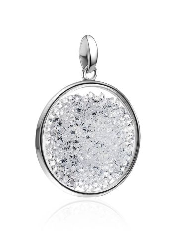 Round Silver Crystal Pendant The Ice, image , picture 3