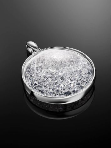 Round Silver Crystal Pendant The Ice, image , picture 2