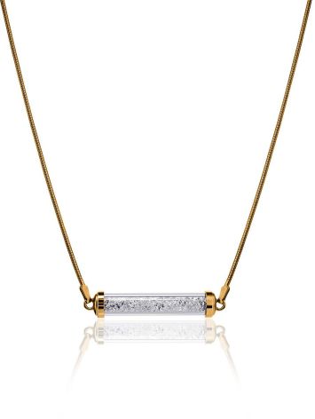 Gold Plated Bar Necklace With Crystals The Ice, image 